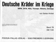 Deutsche Kräder im Kriege : BMW, DKW, NSU, Triumph, Viktoria, Zündapp /