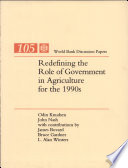 Redefining the role of government in agriculture for the 1990's /