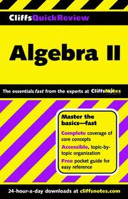 CliffsQuickReview Algebra II /