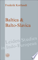 Baltica & Balto-Slavica /
