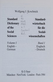 Standard dictionary of the social sciences = Standardwörterbuch für die Sozialwissenschaften /