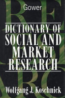 Dictionary of social and market research /