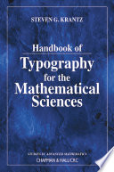 Handbook of typography for the mathematical sciences /