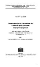 Dharmottaras kurze Untersuchung der Gültigkeit einer Erkenntnis Laghuprāmāṇyaparīkṣā : Materialien zur Definition gültiger Erkenntnis in der Tradition Dharmakīrtis 2 /