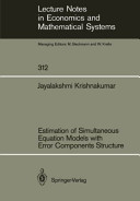 Estimation of simultaneous equation models with error components structure /