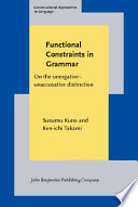 Functional constraints in grammar : on the unergative-unaccusative distinction /