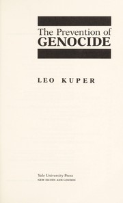 The prevention of genocide /
