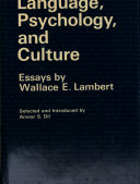Language, psychology, and culture /
