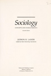 Sociology : concepts and characteristics /