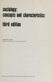 Sociology : concepts and characteristics /