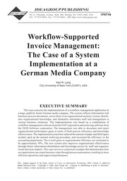 Workflow-supported invoice management : the case of a system implementation at a German media company /