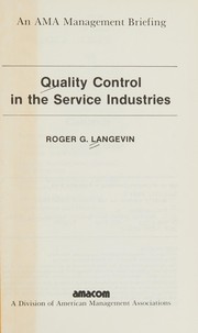Quality control in the service industries /