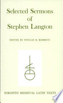 Selected sermons of Stephen Langton /