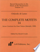 Sacrae cantiones for four voices (Munich, 1585) /