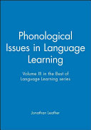 Phonological issues in language learning.