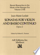 Sonatas for violin and basso continuo, opus 2 /