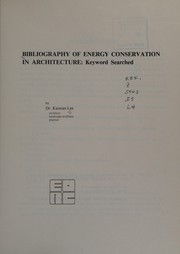 Bibliography of energy conservation in architecture : keyword searched /