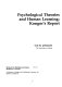 Psychological theories and human learning: Kongor's report /