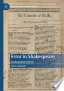 Error in Shakespeare : Shakespeare in Error /