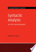 Syntactic analysis : an HPSG-based approach /