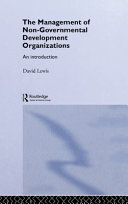 The management of non-governmental development organizations : an introduction /