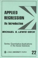 Applied regression : an introduction /