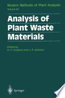 Analysis of Plant Waste Materials /