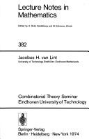 Combinatorial theory seminar, Eindhoven University of Technology /