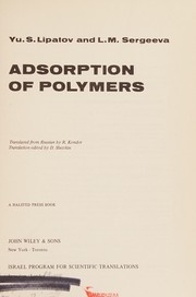 Adsorption of polymers /