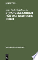 Strafgesetzbuch Für das Deutsche Reich : Text-Ausgabe MIT Anmerkungen und Sachregister.