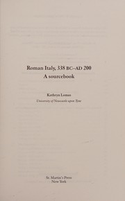 Roman Italy, 338 BC-AD 200 : a sourcebook /