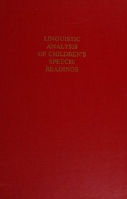 Linguistic analysis of children's speech: readings /