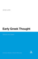 Early Greek thought : before the dawn /
