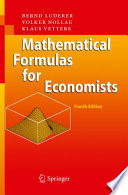 Mathematical formulas for economists /