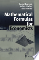 Mathematical formulas for economists /