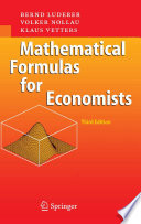 Mathematical formulas for economists /