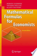 Mathematical formulas for economists /