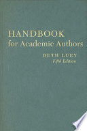 Handbook for academic authors /