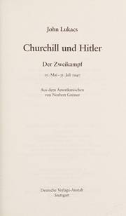 Churchill und Hitler : der Zweikampf : 10. Mai-31. Juli 1940 /