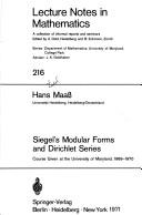 Siegel's modular forms and dirichlet series. : Course given at the University of Maryland, 1969-1970.