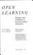 Open learning : systems and problems in post-secondary education /