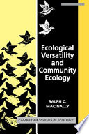 Ecological versatility and community ecology /