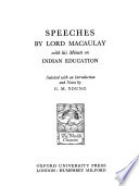 Speeches : with his Minute on Indian education /