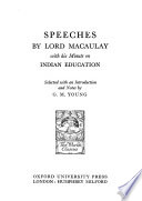 Speeches : with his Minute on Indian education /