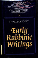 Early rabbinic writings /