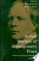 Arthur Machen & Montgomery Evans : letters of a literary friendship, 1923-1947 /