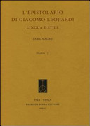 L'epistolario di Giacomo Leopardi : lingua e stile /