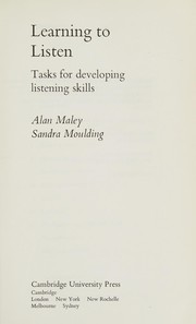 Learning to listen : tasks for developing listening skills /