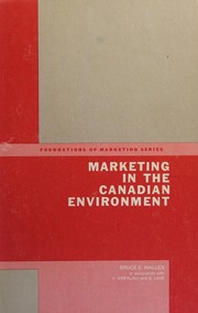 Marketing in the Canadian environment /