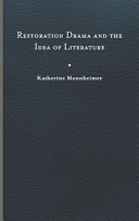 Restoration drama and the idea of literature /